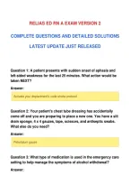Relias Ed Rn A Exam Version 2&NewLine;Complete Questions And Detailed Solutions&NewLine;Latest Update Just Released