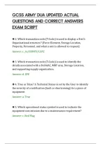 Gcss Army Dua Updated Actual&NewLine;Questions And Correct Answers&NewLine;Exam Script&NewLine;