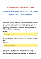 Relias Medical Surgical Rn A Exam&NewLine;Complete Questions And Detailed Solutions&NewLine;Latest Update Just Released