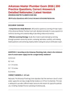 Arkansas Master Plumber Exam 2026 &vert; 200 Practice Questions&comma; Correct Answers & Detailed Rationales &vert; Latest Version