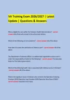 VA Training Exam 2026&sol;2027 &vert; Latest Update &vert; Questions & Answers &NewLine; &NewLine;