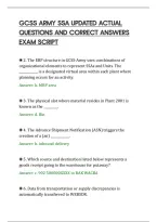 Gcss Army Ssa Updated Actual&NewLine;Questions And Correct Answers&NewLine;Exam Script