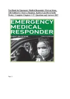 Test Bank for Emergency Medical Responder&colon; First on Scene&comma; 12th Edition by Chris Le Baudour&comma; Kaitlyn Laur&eacute;lle & Keith Wesley &vert; Complete Chapters 1&ndash;27 &vert; Questions & Answers 2027&NewLine;