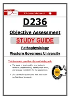 D236 Pathophysiology Objective Assessment Study Guide &lpar;2026&sol;2027&rpar; &vert; WGU Exam Review & Assessment Prep