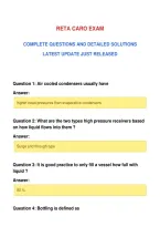Reta Caro Exam&NewLine;Complete Questions And Detailed Solutions&NewLine;Latest Update Just Released