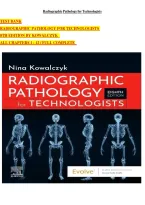 Test Bank&NewLine;Radiographic Pathology For Technologists&NewLine;8Th Edition By Kowalczyk&NewLine;All Chapters 1 - 12 &sol; Full Complete