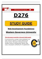 D276 Web Development Foundations Study Guide &lpar;2026&sol;2027&rpar; &vert; WGU Exam Review & Assessment Prep