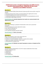 CNOR Exam &lpar;Latest &rpar; Complete Questions and 100&percnt; Correct&NewLine;Answers &lpar;Guaranteed Pass&rpar; &vert; UPDATED ACTUAL Exam&NewLine;Questions and CORRECT Answers