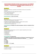 CNOR REVIEW UPDATED ACTUAL Exam Questions and CORRECT&NewLine;Answers &vert; Comprehensive Revision Notes & Answer Key &vert; A&plus;&NewLine;Verified&NewLine;