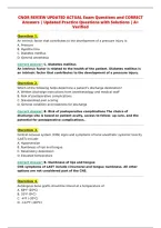 CNOR REVIEW UPDATED ACTUAL Exam Questions and CORRECT&NewLine;Answers &vert; Updated Practice Questions with Solutions &vert; A&plus;&NewLine;Verified&NewLine;