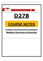 D278 Scripting and Programming Foundations Course Notes &lpar;2026&sol;2027&rpar; &vert; WGU Study Guide & Exam Review