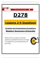 D278 Scripting and Programming Foundations Lessons 2&ndash;9 Questions &lpar;2026&sol;2027&rpar; &vert; WGU Exam Prep & Practice Review
