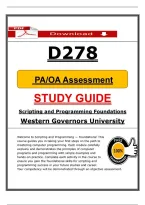 D278 Scripting and Programming Foundations PA&sol;OA Assessment Study Guide &lpar;2026&sol;2027&rpar; &vert; WGU Exam Prep & Review