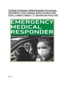 Test Bank for Emergency Medical Responder&colon; First on Scene&comma; 12th Edition by Chris Le Baudour&comma; Kaitlyn Laur&eacute;lle & Keith Wesley &vert; Complete Chapters 1&ndash;27 &vert; Questions & Answers 2027&NewLine;