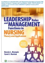 Test Bank for Leadership Roles and Management Functions in Nursing 10th Edition by Bessie L Marquis and Carol Huston &vert; ISBN&colon; 9781975139216 &vert; All Chapters 1-25 Covered &vert; Latest &lpar;2026&sol;2027&rpar; Updated Version &lbrace;JUST RELEASED&rcub;