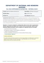 NUR 254 Maternal & Newborn Nursing Care Exam 2 Questions & Answers &vert; Comprehensive Exam Review &vert; Galen College of Nursing &vert; Fall 2026