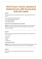 NUR 272 Exam 1 Review &vert; Questions & Detailed Answers &vert; MEC Nursing Study Guide 2027 update