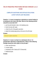 Rn Ati Pediatric Proctored Retake Version 1&comma;2 & 3&NewLine;Exam&NewLine;Complete Questions And Detailed Solutions&NewLine;Latest Update Just Released