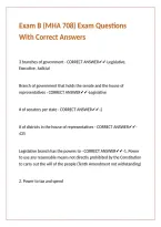 Exam B &lpar;MHA 708&rpar; Exam Questions With Correct Answers 