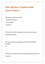 MHA 708 Exam C Questions With Correct Answers