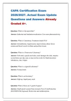 CAPA Certification Exam &NewLine;2026&sol;2027&period; Actual Exam Update &NewLine;Questions and Answers Already &NewLine;Graded A&plus;&period;