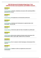 NSG 530 Advanced Pathophysiology Exam 1 Test&NewLine;UPDATED ACTUAL Exam Questions and CORRECT Answers&NewLine;