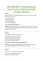 NSG 3280 UNIT 5 Acute Disorders of Brain Function &vert; 2026 Update with complete solutions&period;&NewLine;
