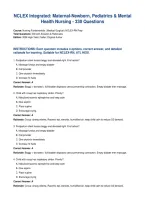 NCLEX Integrated&colon; Maternal-Newborn&comma; Pediatrics & Mental&NewLine;Health Nursing - 330 Questions
