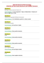 NSG 533 Advanced Pharmacology&NewLine;UPDATED ACTUAL Exam Questions and CORRECT Answers