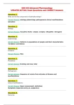 NSG 533 Advanced Pharmacology&NewLine;UPDATED ACTUAL Exam Questions and CORRECT Answers