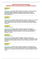 NSG 533 Advanced Pharmacology&NewLine;UPDATED ACTUAL Exam Questions and CORRECT Answers