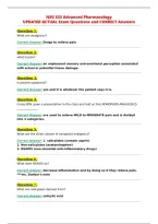 NSG 533 Advanced Pharmacology&NewLine;UPDATED ACTUAL Exam Questions and CORRECT Answers