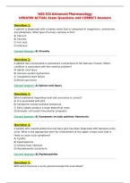 NSG 533 Advanced Pharmacology&NewLine;UPDATED ACTUAL Exam Questions and CORRECT Answers