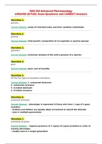 NSG 533 Advanced Pharmacology&NewLine;UPDATED ACTUAL Exam Questions and CORRECT Answers&NewLine;