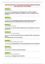 NSG 552 2027 Exam 2&colon; Psychopharmacology Updated Test Bank&NewLine;and Answers &lpar;A&plus; Guaranteed&rpar;