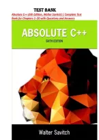Absolute C&plus;&plus; &lpar;6th Edition&comma; Walter Savitch&rpar; &vert;ISBN&colon; 9780133970784 &vert;  Complete Test Bank for Chapters 1&ndash;20 &vert; All Chapters  with Questions and Answers