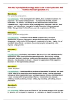 NSG 552 Psychopharmacology 2027 Exam 1 Test Questions and&NewLine;Verified Answers &lpar;Graded A&plus;&rpar;&NewLine;