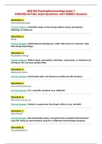 NSG 552 Psychopharmacology Exam 1&NewLine;UPDATED ACTUAL Exam Questions and CORRECT Answe