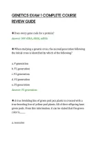 Genetics Exam 1 Complete Course&NewLine;Review Guide