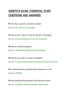 Genetics Exam 1 Essential Study&NewLine;Questions And Answers&NewLine;