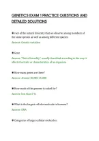 Genetics Exam 1 Practice Questions And&NewLine;Detailed Solutions