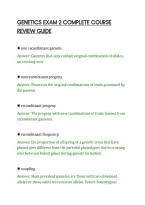 Genetics Exam 2 Complete Course&NewLine;Review Guide