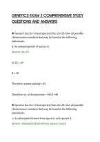 Genetics Exam 2 Comprehensive Study&NewLine;Questions And Answers