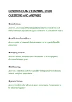 Genetics Exam 2 Essential Study&NewLine;Questions And Answers