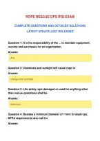 Rope Rescue Ops Ifsi Exam&NewLine;Complete Questions And Detailed Solutions&NewLine;Latest Update Just Released