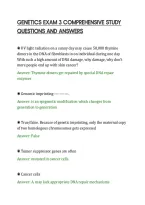 Genetics Exam 3 Comprehensive Study&NewLine;Questions And Answers