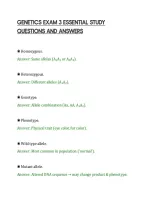 Genetics Exam 3 Essential Study&NewLine;Questions And Answers