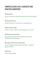 Genetics Exam 3 Key Concepts And&NewLine;Practice Questions&NewLine;