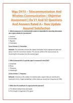 Wgu D413 &ndash; Telecommunication And Wireless Communication &vert; Objective Assessment &vert; Oa V1 And V2 Questions And Answers Rated A&plus; New Update Assured Satisfaction