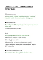 Genetics Exam 4 Complete Course&NewLine;Review Guide